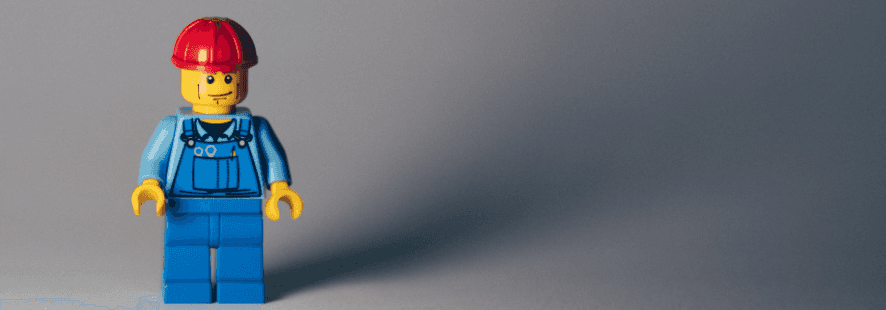 A lego builder character