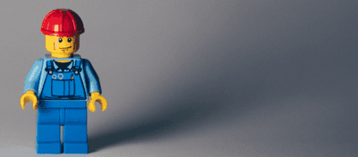 A lego builder character